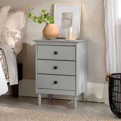 Bhuneshwar 3-Drawer Solid Wood Nightstand