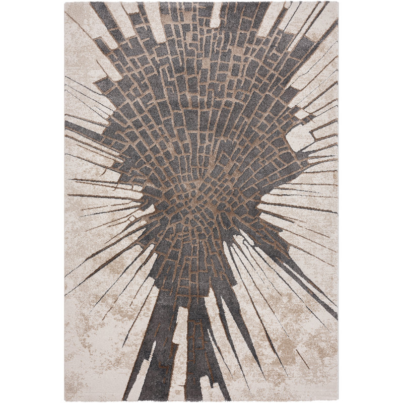 Leppert Beige/Grey Rug, Rectangle 80 x 150cm