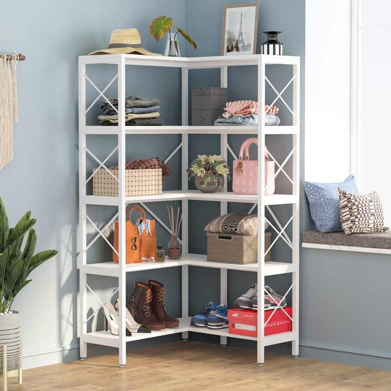Jaystin Corner Bookcase, White