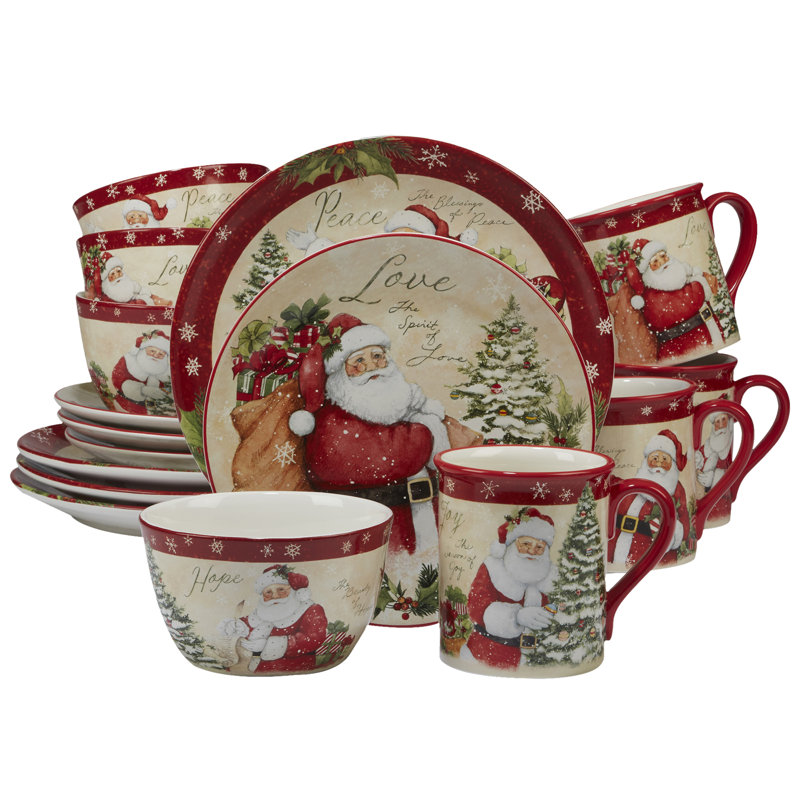 Service de table 16 pièces Certified International Holiday Wishes, service pour 4