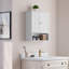 Armoire murale de salle de bain, armoire murale avec 2 portes et tablette ouverte, armoire de rangement murale au-dessus de la toilette, armoire à pharmacie de salle de bain-1606799980