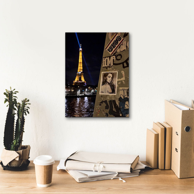 «Paris Stick» par Loui Jover, art mural sur toile, H 16 po x l 12 po x P 0,75 po