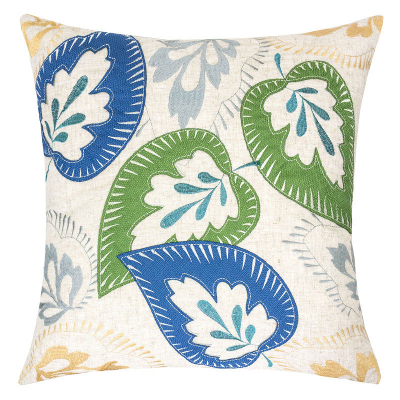 Floral Linen Throw Pillow