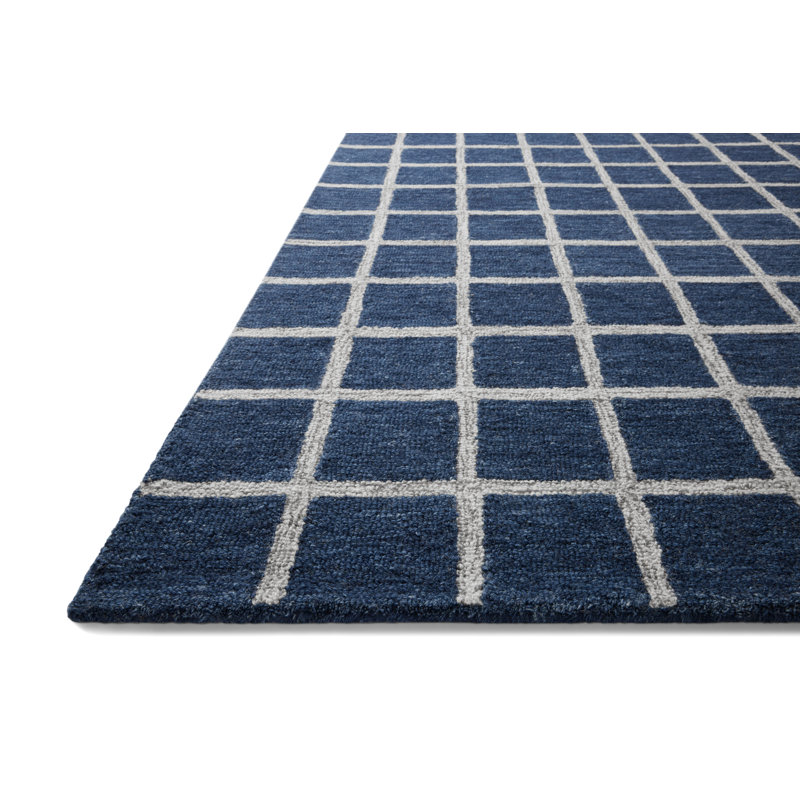Tapis bleu marine / argent Chris Loves Julia x Loloi Polly, Rectangle 7 pi 9 po x 9 pi 9 po