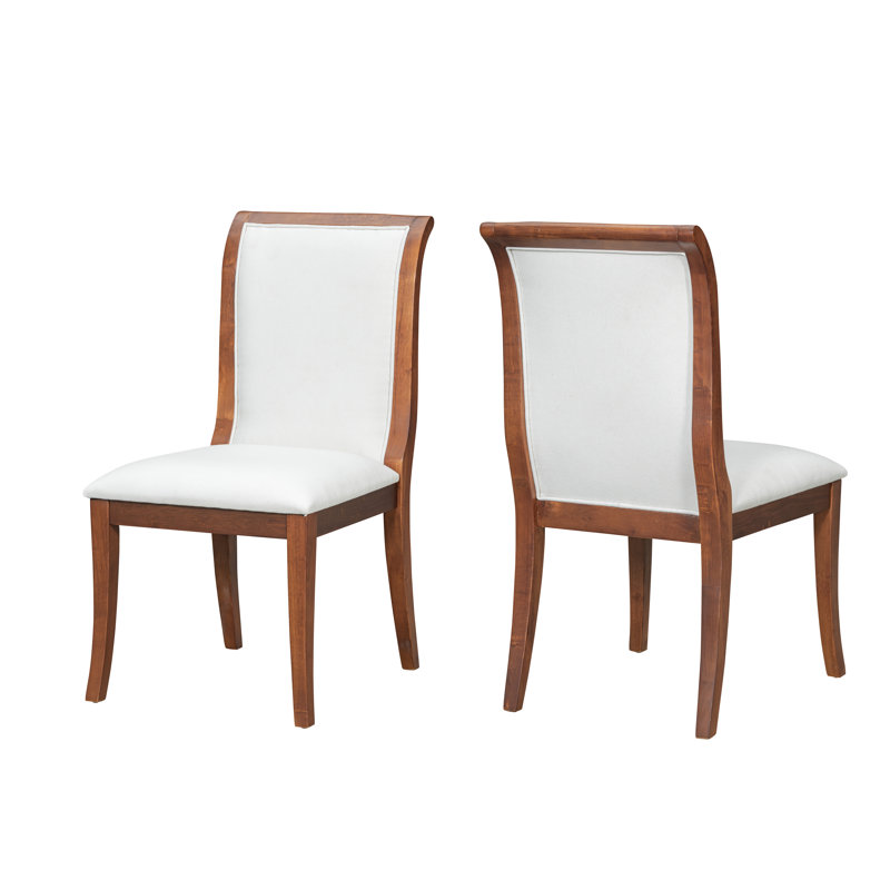 Ensemble de 2 chaises de salle à manger rembourrées en tissu Traditional Traditional, Noyer