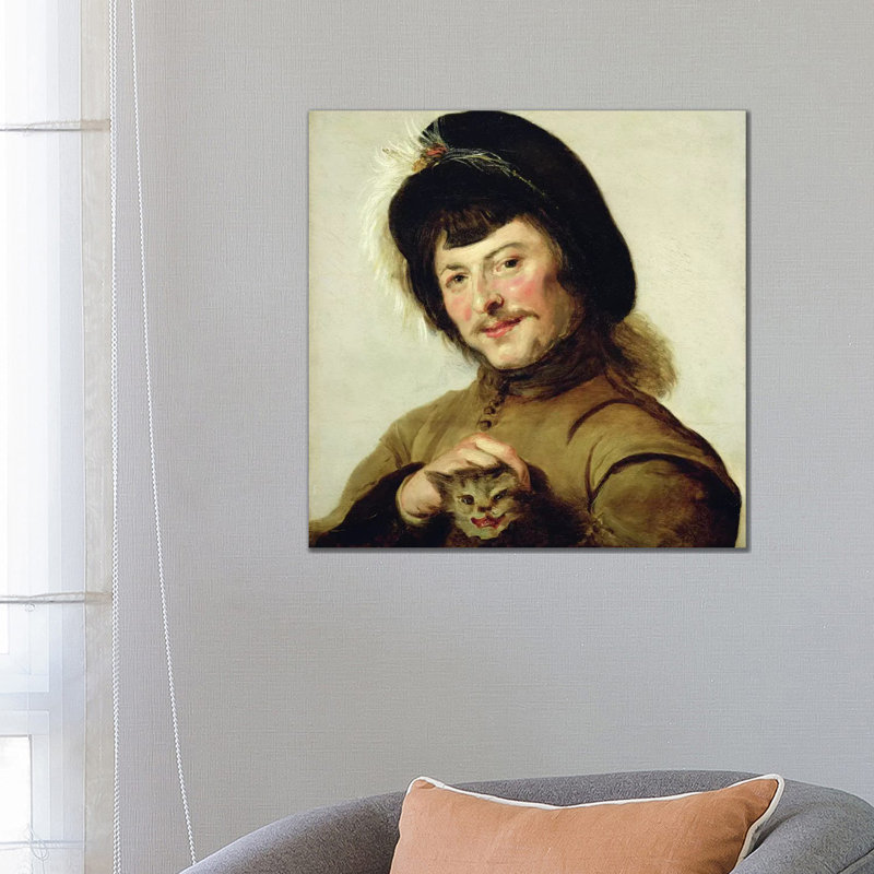 A Young Man with a Cat, 1635 1 Piece Wrapped Canvas Wall Art, 66.04 cm H x 66.04 cm W