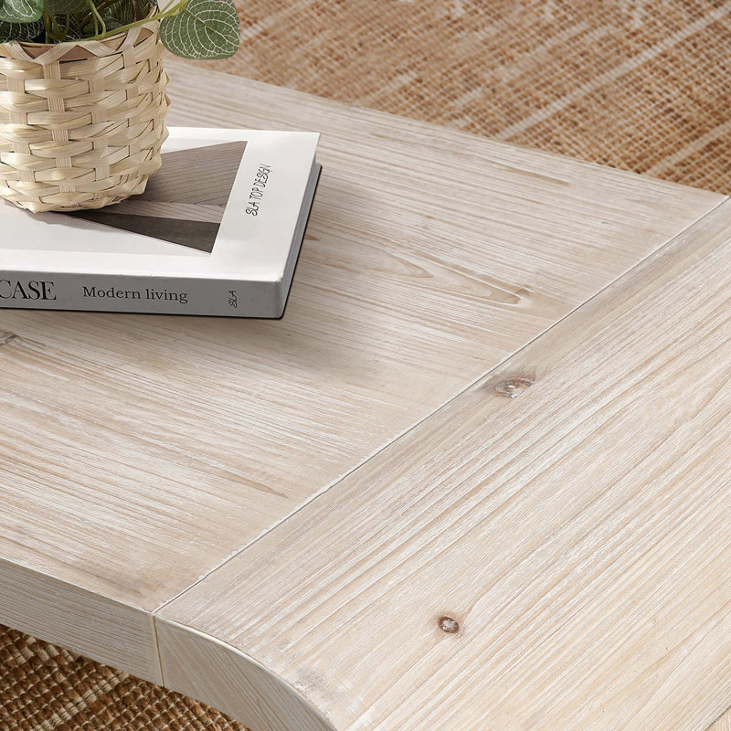 Table basse Farmhouse Vintage Crafts, design Art déco incurvé, facile à assembler, l 48 po x P 24 po x 18 po (naturel antique)