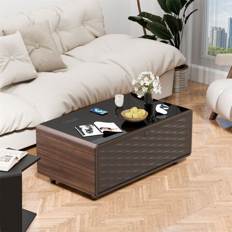 Table basse Modern Smart avec tiroirs intégrés pour réfrigérateur et congélateur (table incluse seulement)