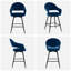 Tabouret de comptoir pivotant rembourré avec dossier incurvé et structure en métal (ensemble de 4)-571189171-562760719