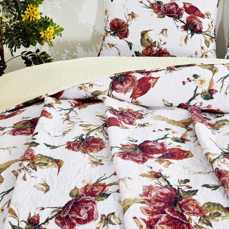 Floral Quilt, Full + 2 Shams