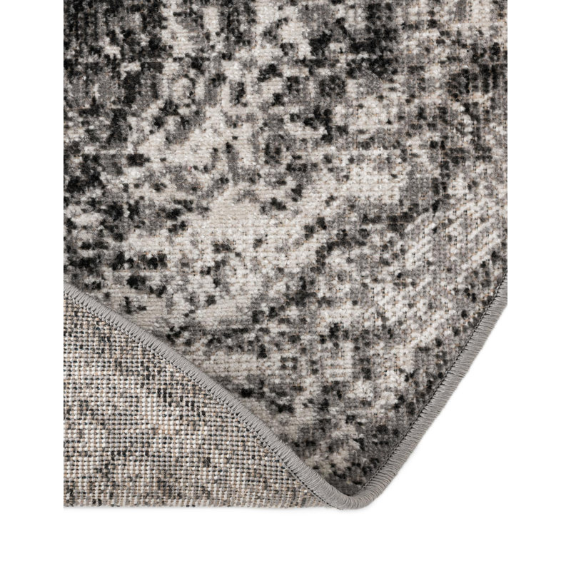 Tapis oriental gris anthracite Clevinger, Ovale 6 pi 1 po x 9 pi