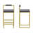 Modern Velvet Counter Height Bar Stools With Low Backrest Set Of 2 Upholstered Dining Stools For Kitchen Island-1702371829