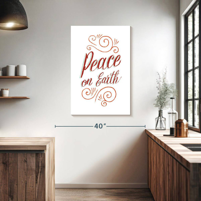 Peace on Earth Script, H 39 po x l 26 po