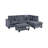Contemporary 3Pc Sectional Set Corduroy Couch LAF Sofa RAF Chaise Ottoman L-Sectional-1791072470