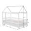 Lit simple en bois avec structure de toit
