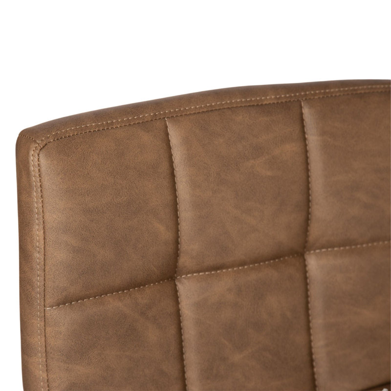 Tabouret pivotant à hauteur réglable Abrahamsen, Brun caramel, Noir