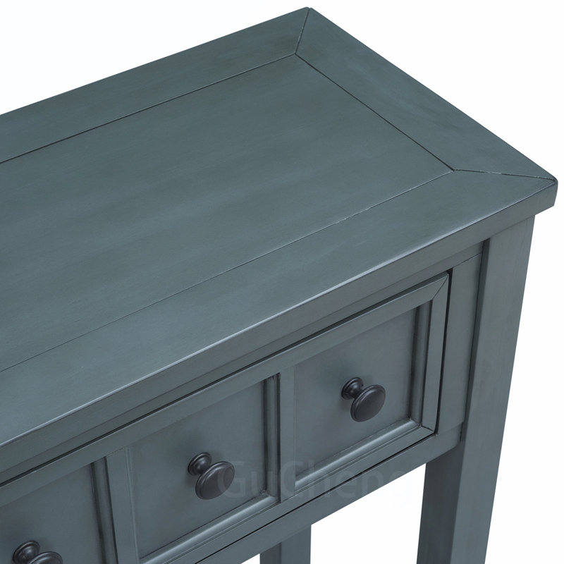 Charming Console Table with Versatile Storage and Stylish Design, Navy