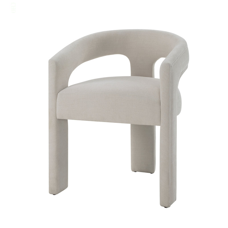 Chaise d'appoint en chenille blanche Gamarya (ensemble de 2)