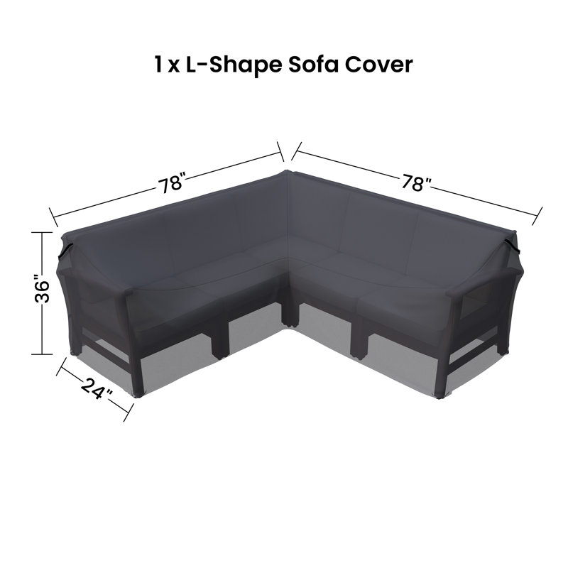 Bevelyn 77.75" Wide Symmetrical Sectional Patio Sofa Cover