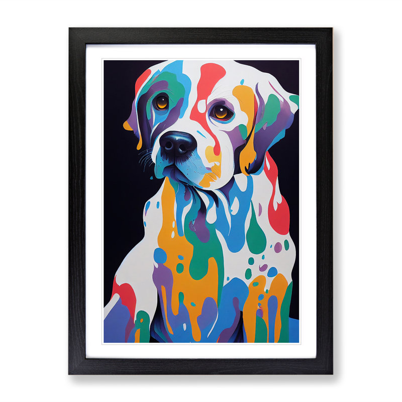 Dog Splat No.1 - Framed Print, Black Framed, 34cm H x 25cm W x 2cm D
