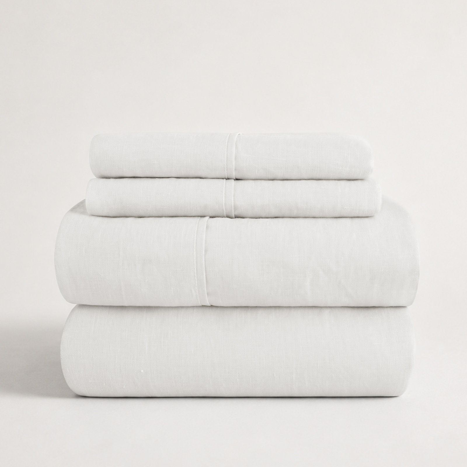 Clara 100% French Linen Sheet Set, Queen, White