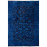 Overdyed Hand-Knotted Wool Modern-Contemporary Purple Area Rug 6' 2" x 9' 0"