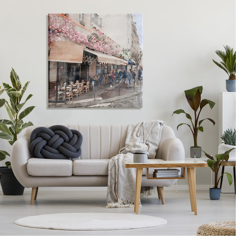 Parisian City Street On Canvas par LSR Design Studio, H 36 po x l 36 po x P 1,5 po