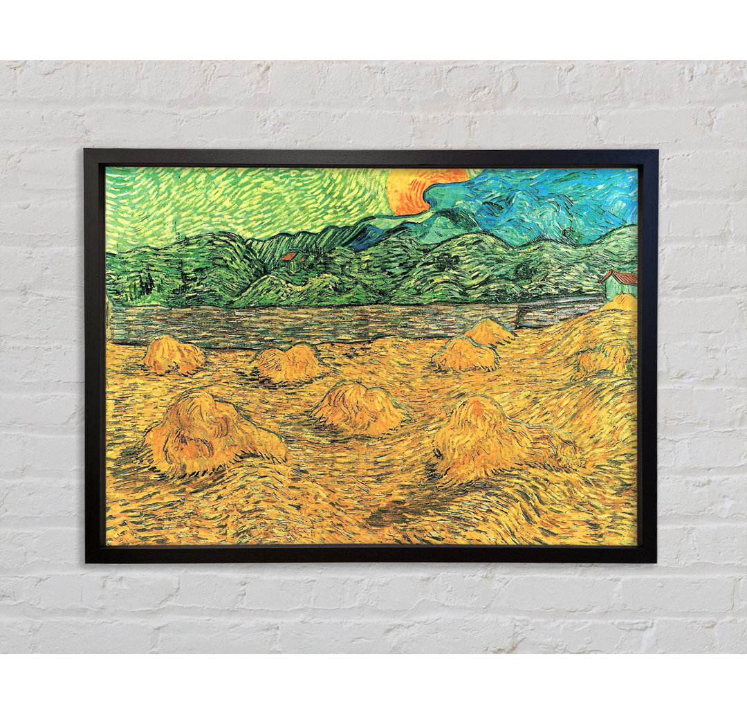 Abendlandschaft bei Mondaufgang von Vincent Van Gogh - Einzelbildrahmen Kunstdrucke auf Leinwand