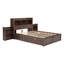 Lit plateforme robuste avec tablettes coulissantes, lit gigogne simple et 2 tiroirs, finition espresso-459535010