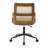 Breathable Cane Back Home Office Chair With Mid-Century Walnut Frame & Adjustable Swivel Base-1724936212