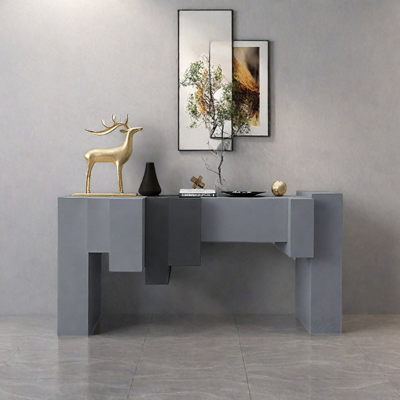 Console Modern Minimalist Art Design, H 35,43 po x l 62,99 po x P 15,75 po, Noir / bleu grisâtre