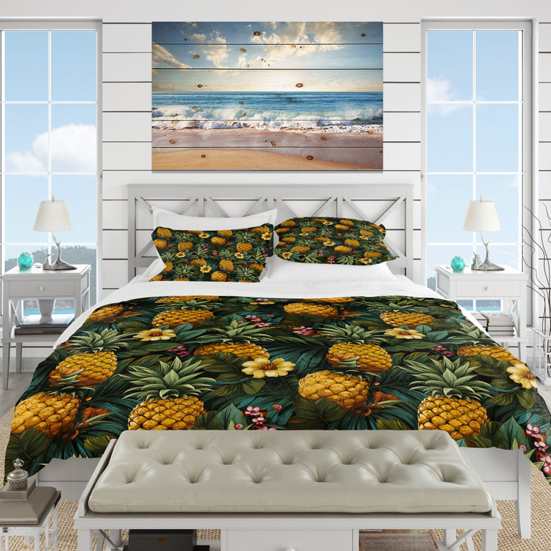 Ensemble de housse de couette Pineapple Delight, Housse de couette pour très grand lit et 2 très