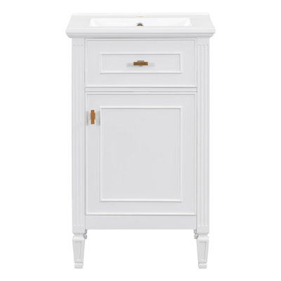 Meuble-lavabo autoportant de 20 po avec lavabo en céramique