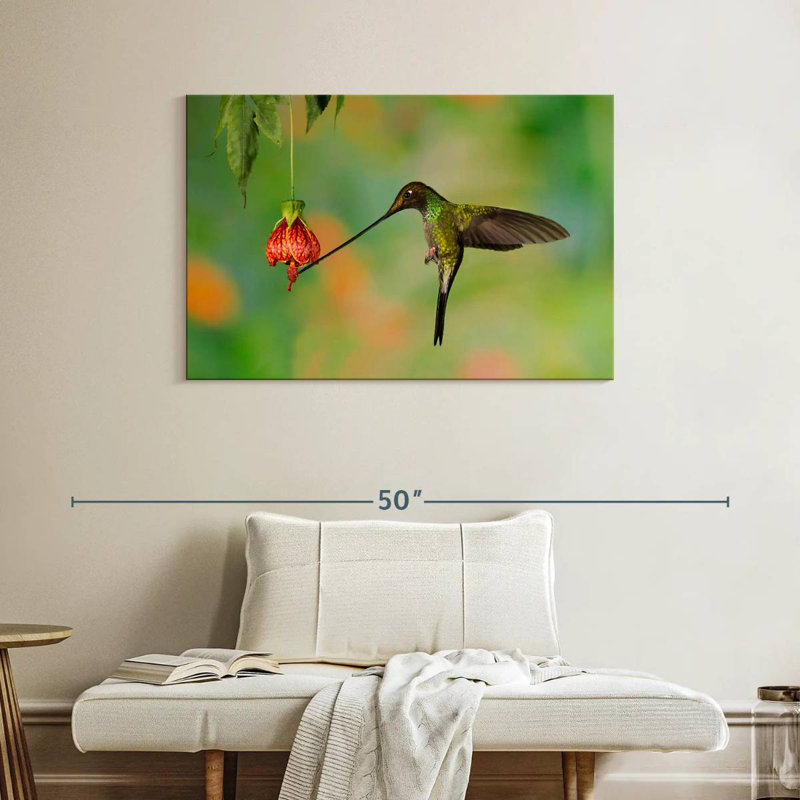 Hummingbird Eating Nectar, 26" H x 39" W