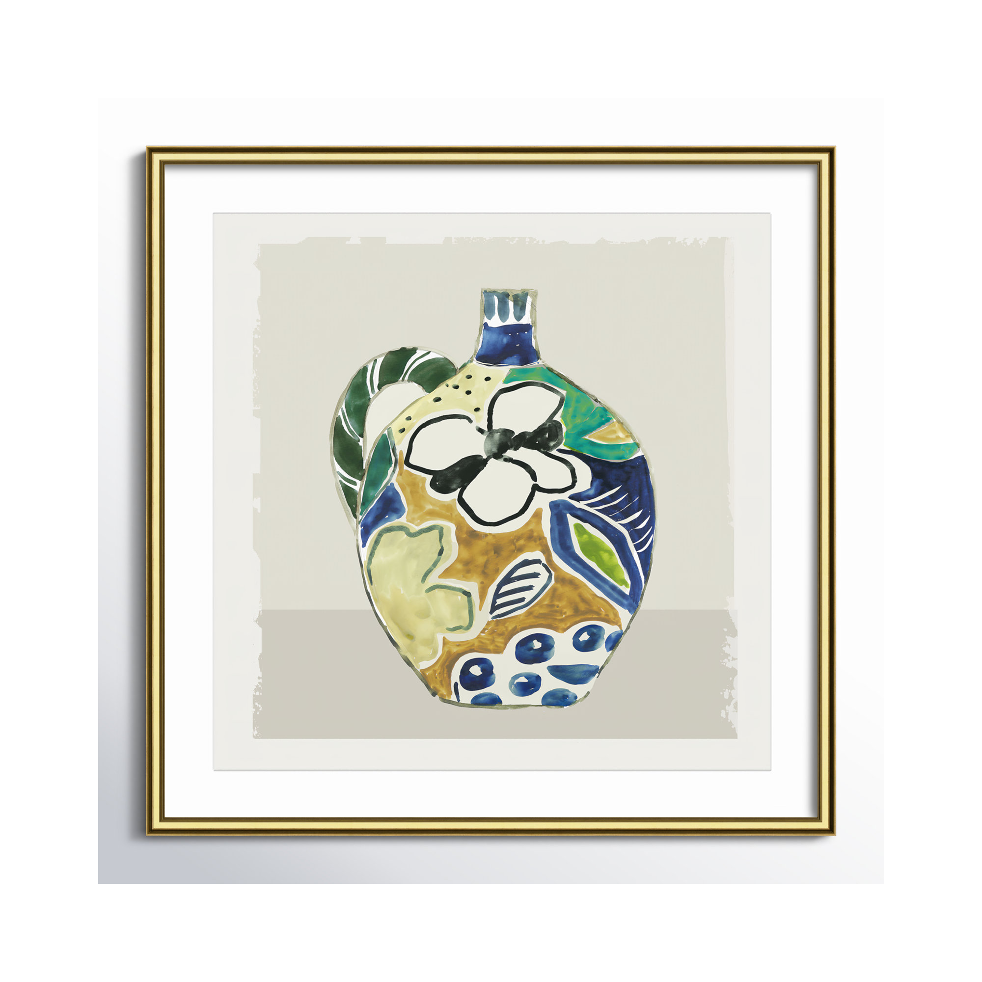 Picasso Vase by Aimee Wilson, 24.75" H x 24.75" W x 0.88" D, Gold