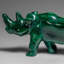 Genuine Polished Malachite Rhino Carving (333.2 Grams)