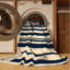 Machine Washable Horizontal Stripes Beige Area Rug-1463981690