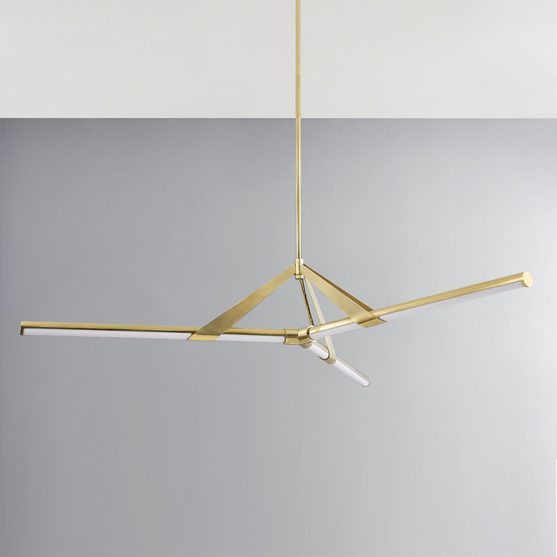 JONAS 3 LIGHT CHANDELIER, Aged Brass, 10" H x 62" W x 62" D