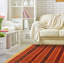 Tapis rouge / jaune en laine fabriqué à la main Kilim