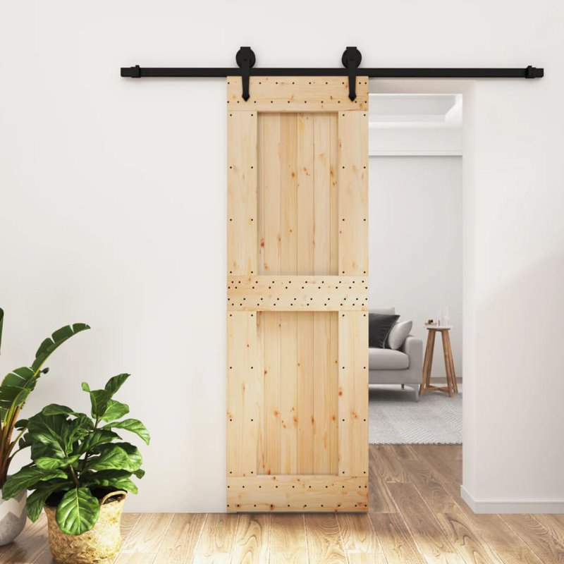 Porte coulissante avec quincaillerie Vidaxl, 27,6 po x 82,7 po