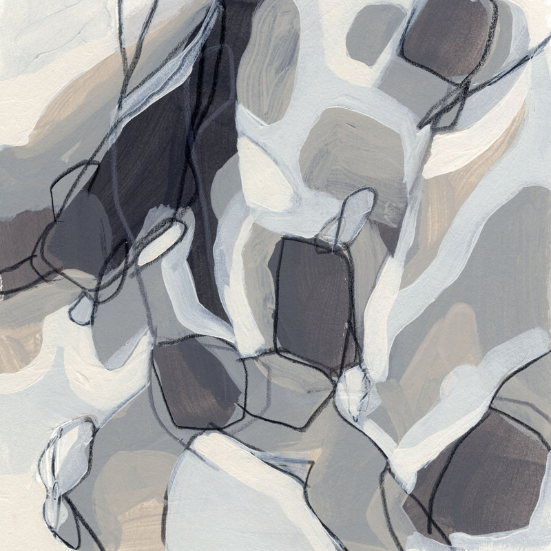 Graphite Swirl III by June Erica Vess - Wrapped Canvas Painting, 30cm H x 30cm W x 3.8cm D