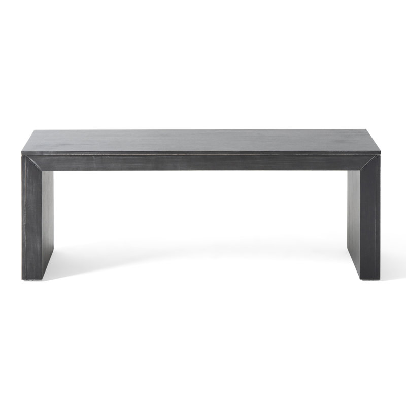 Banc en bois massif Oswisserie, Noir, H 18 po x l 48 po x P 15 po