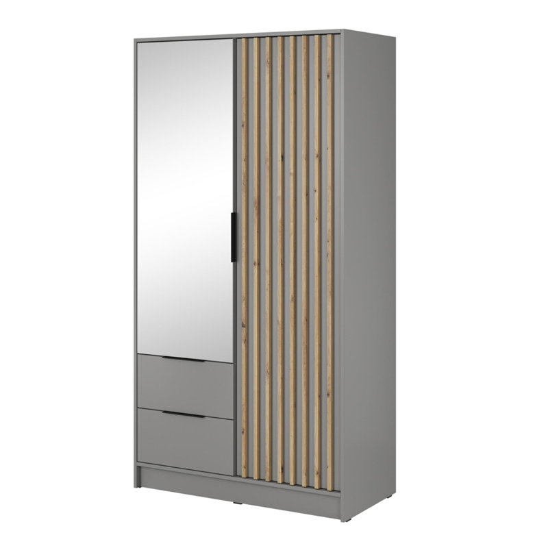 Anzovin 2 Door Wardrobe, Light Grey