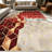 1PC Geometric Hexagon Burgundy Gold Marble Pattern area rugs for Living Room, Soft and Comfortable, Suitable for all seasons, easy-to-maintain, machine washable Indoor floor mat, Under Table Farmhouse suitable for dining room, bedroom, kitchen-1705397578