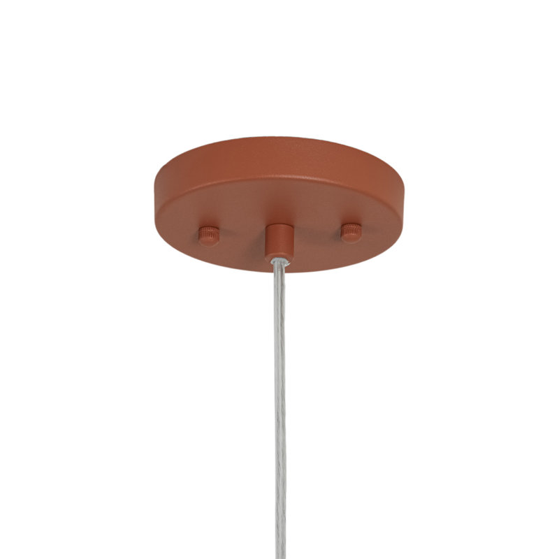 1-Light Simple Design Colorful Dome Pendant Light with Adjustable Height, Red