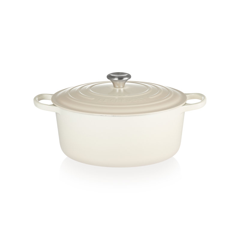 Meringue Enameled Cast Iron 7.25 qt. Dutch Oven