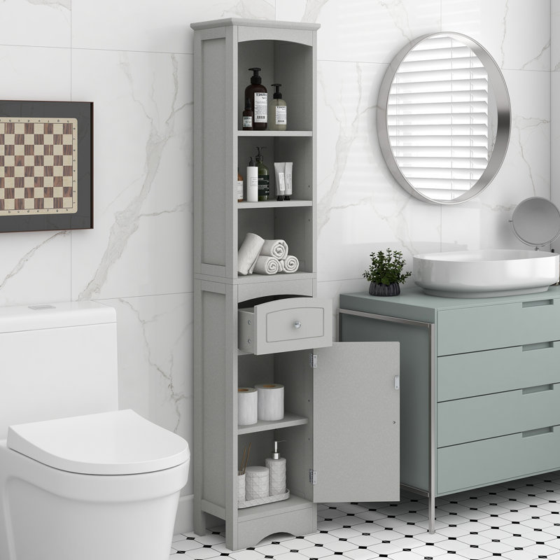 Garde-manger de 67 po Kieger, garde-manger, grande armoire décorative, armoire de rangement, gris