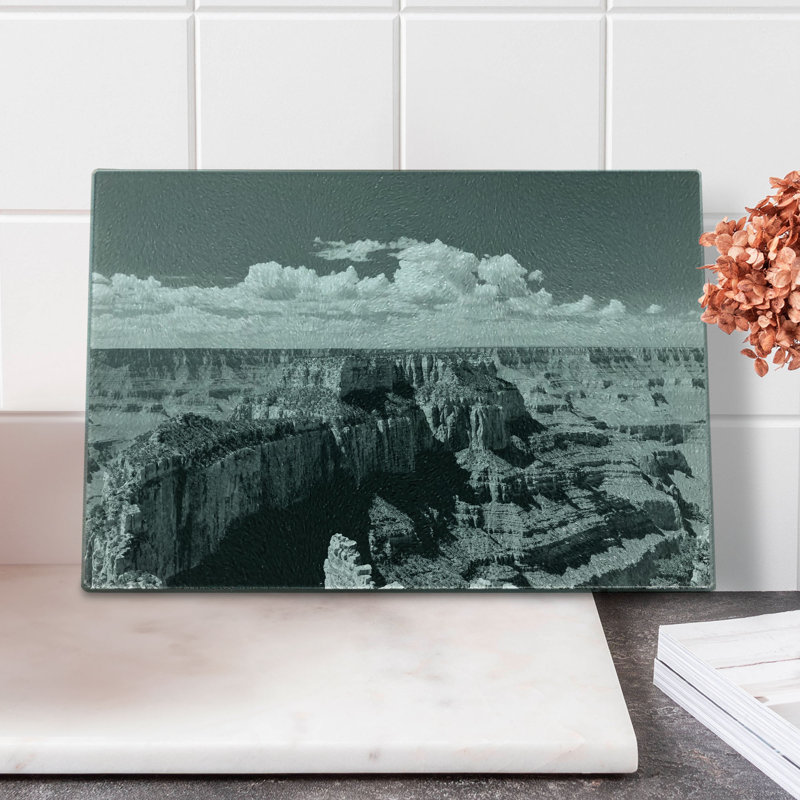 Planche à découper en verre trempé Ambesonne gris Grand Canyon gris nostalgique