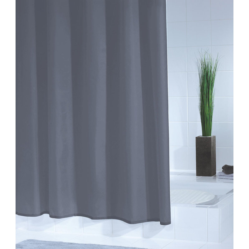 Vinyl Shower Curtain, 200cm H x 180cm W, Silver