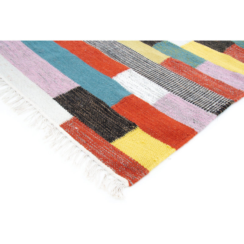 Geometric Wool Hand Woven 120cm X 180cm Area Rug